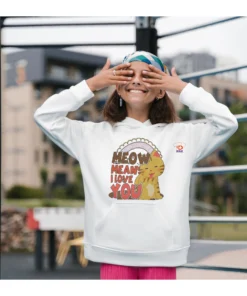 Alternative view of Meow Means I Love You Hoodi – Girls Edition